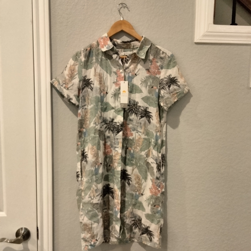 C&C California 100% Linen Button Up Dress